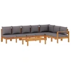 Image de vidaXL Ensemble de 5 canapés de jardin avec coussins en bois massif d'acacia