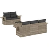 Image de vidaXL Ensemble de salon de jardin 6 pièces avec coussins gris clair Poly rotin