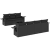 Image de vidaXL Ensemble de jardin canapé 8 pièces avec coussins noir poly rotin