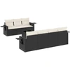 Image de vidaXL Ensemble de jardin canapé 8 pièces avec coussins noir poly rotin