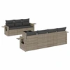 Image de vidaXL Ensemble de jardin canapé 8 pièces avec coussins Gris Poly rotin