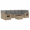 Image de vidaXL Ensemble de jardin canapé 8 pièces avec coussins Beige Poly Rattan