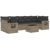 Image de vidaXL Ensemble de jardin canapé 8 pièces avec coussins gris clair Poly rotin