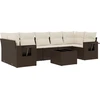 Image de vidaXL Ensemble de jardin canapé 8 pièces avec coussins Marron Poly rotin