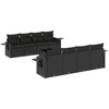 Image de vidaXL Ensemble de salon de jardin 9 pièces avec coussins noir poly rotin