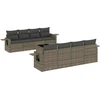 Image de vidaXL Ensemble de salon de jardin 9 pièces avec coussins gris clair Poly rotin