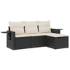 Image de vidaXL Ensemble de salon de jardin 4 pièces avec coussins noir poly rotin