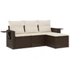 Image de vidaXL Ensemble de salon de jardin 4 pièces avec coussins Marron Poly Rattan