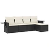 Image de vidaXL Ensemble de salon de jardin 5 pièces avec coussins noir poly rotin