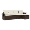 Image de vidaXL Ensemble de salon de jardin 5 pièces avec coussins Marron Poly Rattan