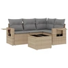 Image de vidaXL Ensemble de salon de jardin 5 pièces avec coussins Beige Poly Rattan