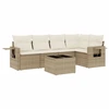 Image de vidaXL Ensemble de salon de jardin 6 pièces avec coussins Beige Poly Rattan