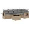 Image de vidaXL Ensemble de salon de jardin 6 pièces avec coussins Beige Poly Rattan