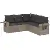 Image de vidaXL Ensemble de salon de jardin 5 pièces avec coussins gris clair Poly rotin