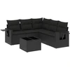 Image de vidaXL Ensemble de salon de jardin 6 pièces avec coussins noir poly rotin