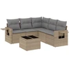 Image de vidaXL Ensemble de salon de jardin 6 pièces avec coussins Beige Poly Rattan