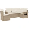 Image de vidaXL Ensemble de salon de jardin 5 pièces avec coussins Beige Poly Rattan