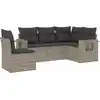 Image de vidaXL Ensemble de salon de jardin 5 pièces avec coussins gris clair Poly rotin