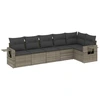 Image de vidaXL Ensemble de salon de jardin 6 pièces avec coussins Gris Poly rotin