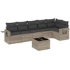 Image de vidaXL Ensemble de salon de jardin 7 pièces avec coussins gris clair Poly rotin
