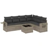 Image de vidaXL Ensemble de salon de jardin 7 pièces avec coussins gris clair Poly rotin