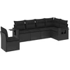 Image de vidaXL Ensemble de salon de jardin 6 pièces avec coussins noir poly rotin