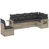 Image de vidaXL Ensemble de salon de jardin 6 pièces avec coussins gris clair Poly rotin