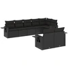 Image de vidaXL Ensemble de jardin canapé 8 pièces avec coussins noir poly rotin