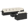 Image de vidaXL Ensemble de salon de jardin 9 pièces avec coussins noir poly rotin