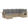 Image de vidaXL Ensemble de salon de jardin 6 pièces avec coussins Beige Poly Rattan