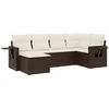 Image de vidaXL Ensemble de salon de jardin 6 pièces avec coussins Marron Poly Rattan