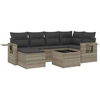 Image de vidaXL Ensemble de salon de jardin 7 pièces avec coussins gris clair Poly rotin