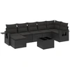 Image de vidaXL Ensemble de jardin canapé 8 pièces avec coussins noir poly rotin