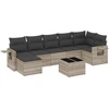 Image de vidaXL Ensemble de jardin canapé 8 pièces avec coussins gris clair Poly rotin