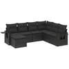 Image de vidaXL Ensemble de salon de jardin 7 pièces avec coussins noir poly rotin
