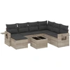 Image de vidaXL Ensemble de jardin canapé 8 pièces avec coussins gris clair Poly rotin