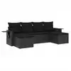 Image de vidaXL Ensemble de salon de jardin 6 pièces avec coussins noir poly rotin
