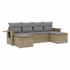 Image de vidaXL Ensemble de salon de jardin 6 pièces avec coussins Beige Poly Rattan