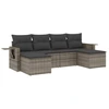 Image de vidaXL Ensemble de salon de jardin 6 pièces avec coussins Gris Poly rotin