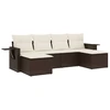 Image de vidaXL Ensemble de salon de jardin 6 pièces avec coussins Marron Poly Rattan