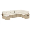 Image de vidaXL Ensemble de jardin canapé 8 pièces avec coussins Beige Poly Rattan