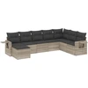 Image de vidaXL Ensemble de jardin canapé 8 pièces avec coussins gris clair Poly rotin