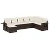 Image de vidaXL Ensemble de jardin canapé 8 pièces avec coussins Marron Poly rotin