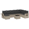 Image de vidaXL Ensemble de salon de jardin 9 pièces avec coussins gris clair Poly rotin