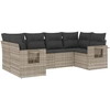 Image de vidaXL Ensemble de salon de jardin 6 pièces avec coussins gris clair Poly rotin