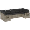 Image de vidaXL Ensemble de salon de jardin 7 pièces avec coussins gris clair Poly rotin