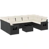 Image de vidaXL Ensemble de 10 canapés de jardin avec coussins noir poly rotin