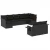 Image de vidaXL Ensemble de salon de jardin 9 pièces avec coussins noir poly rotin