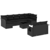 Image de vidaXL Ensemble de 10 canapés de jardin avec coussins noir poly rotin