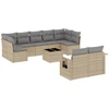 Image de vidaXL Ensemble de salon de jardin 10 pièces avec coussins Beige Poly Rattan